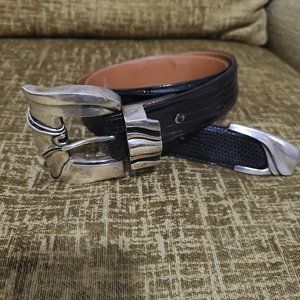Belt silver large buckle
